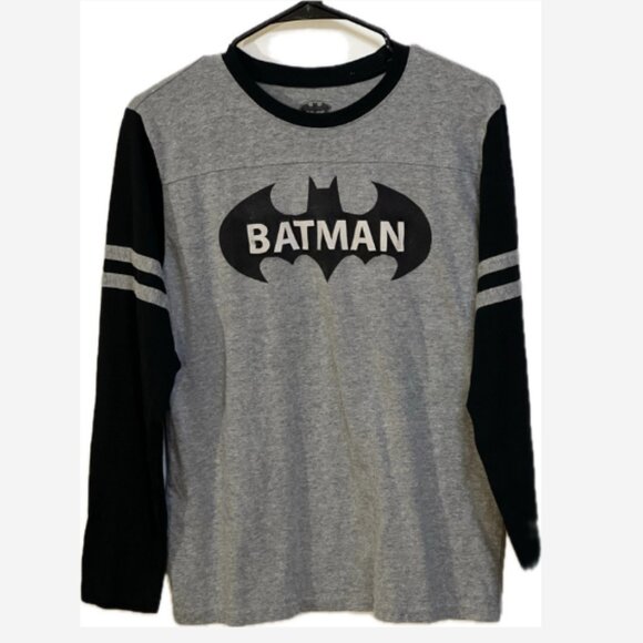 Official Batman T-Shirt Boys Size XXL Gray / Black Graphics Cotton/Poly Blend - Picture 1 of 3